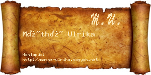 Máthé Ulrika névjegykártya